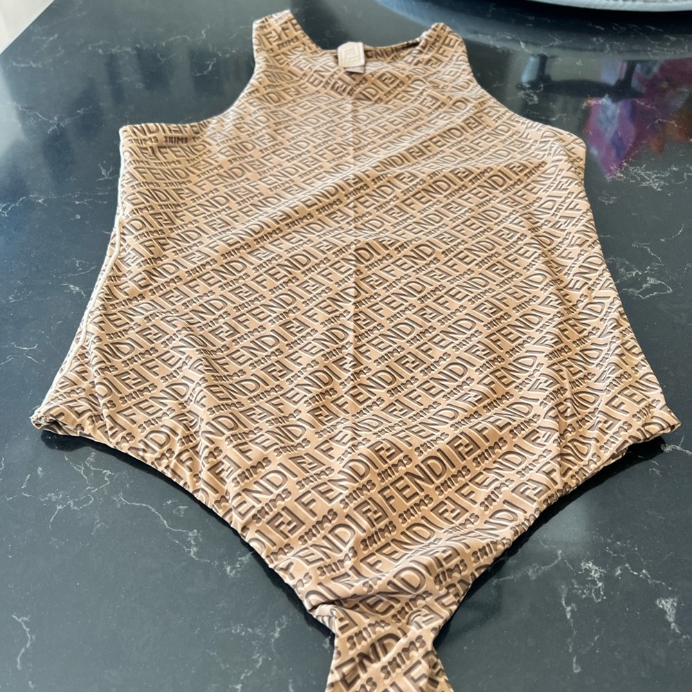 Fendi skims bodysuit, brown, medium